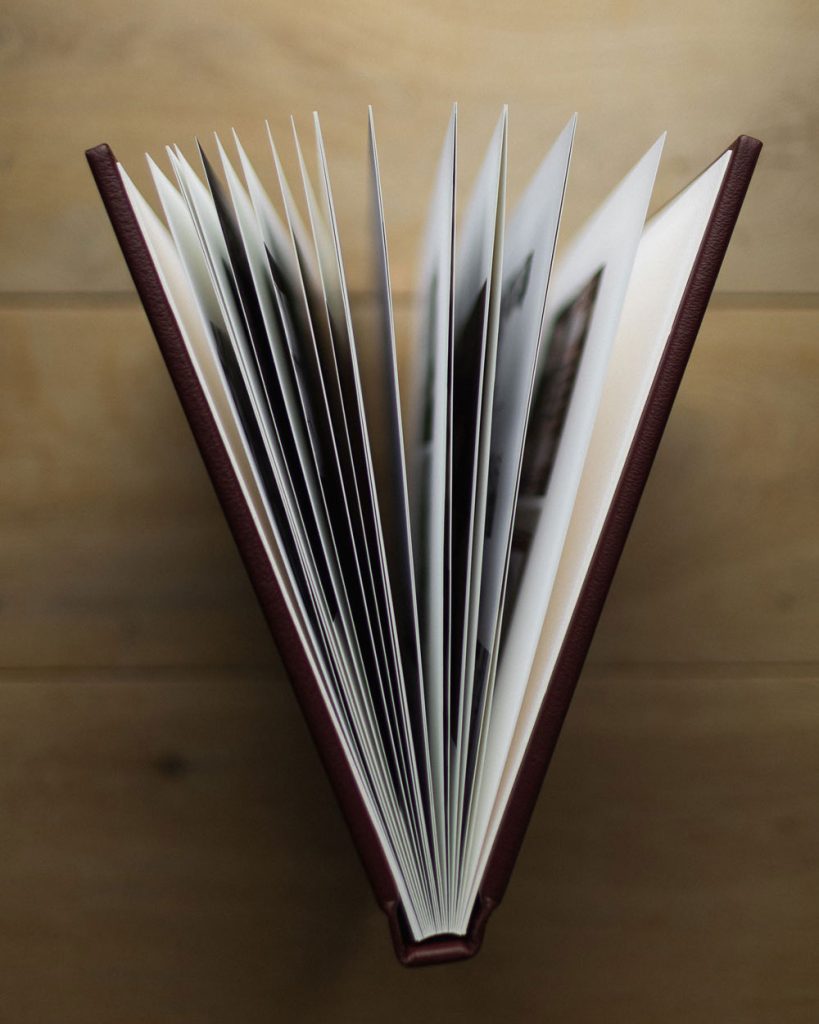 Pages of a fine art wedding album