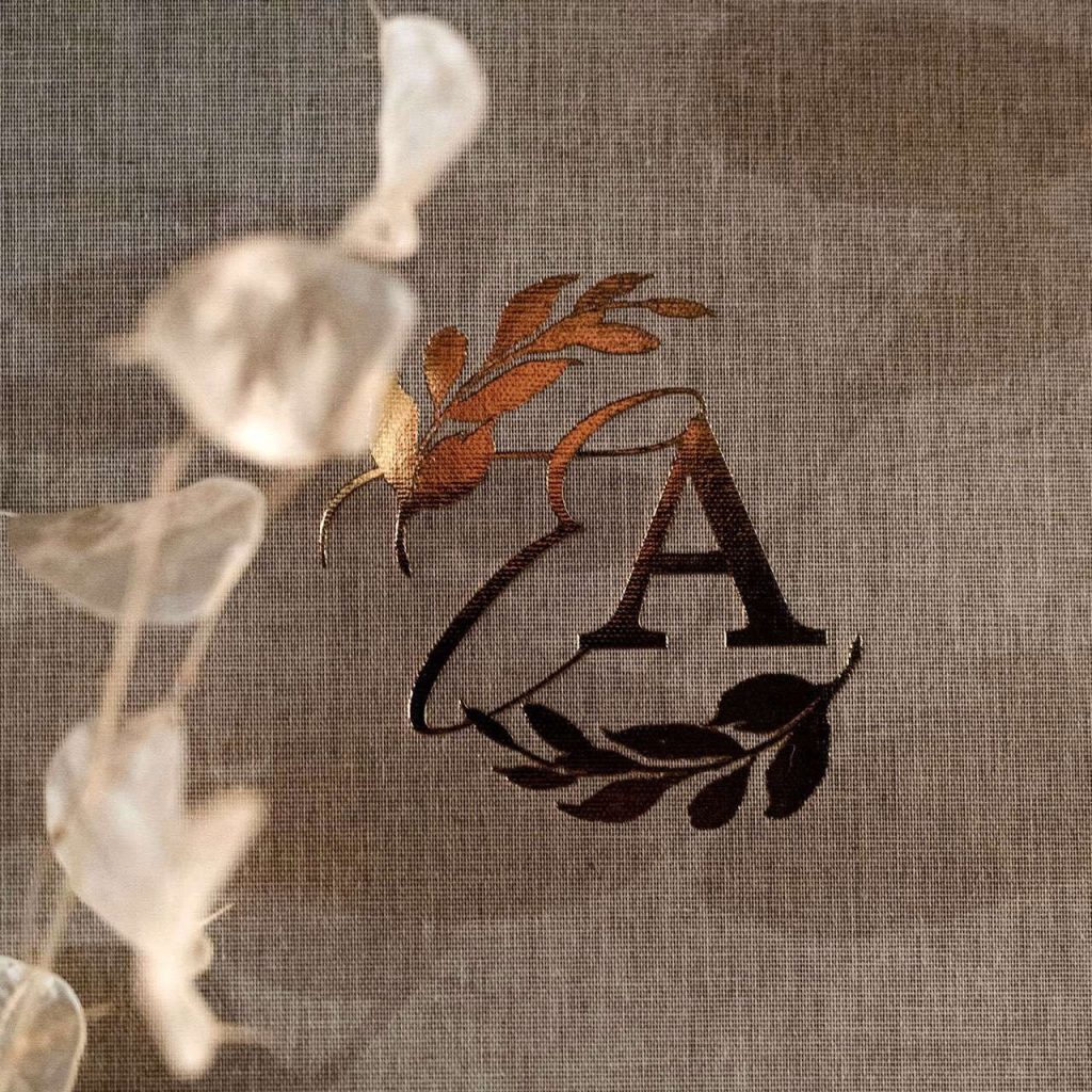 Bespoke motif on fine art wedding album