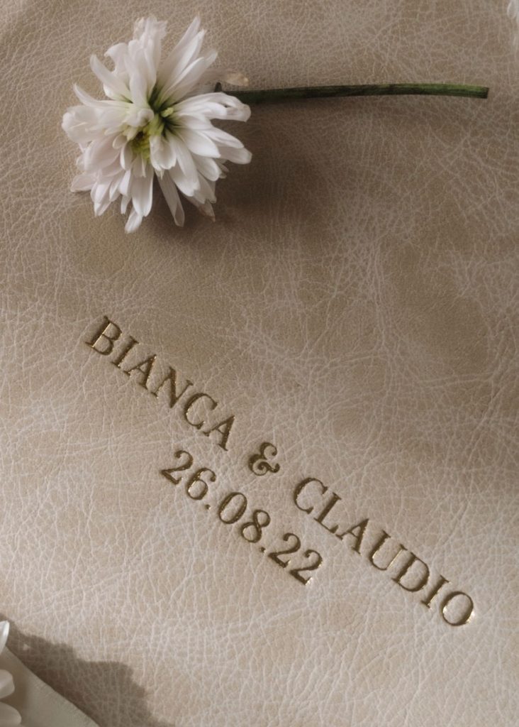 Cover of a fine art wedding album